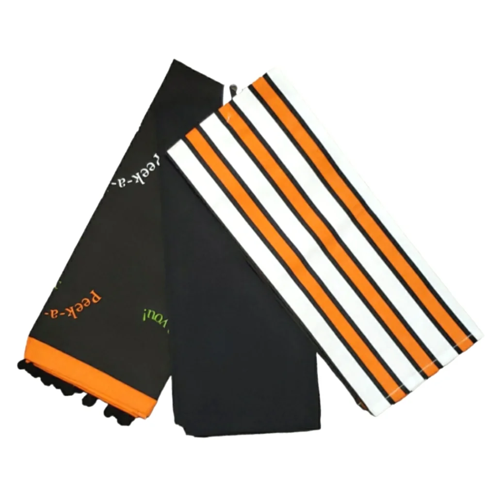 NEW 3-Pc Halloween Kitchen Towels Set